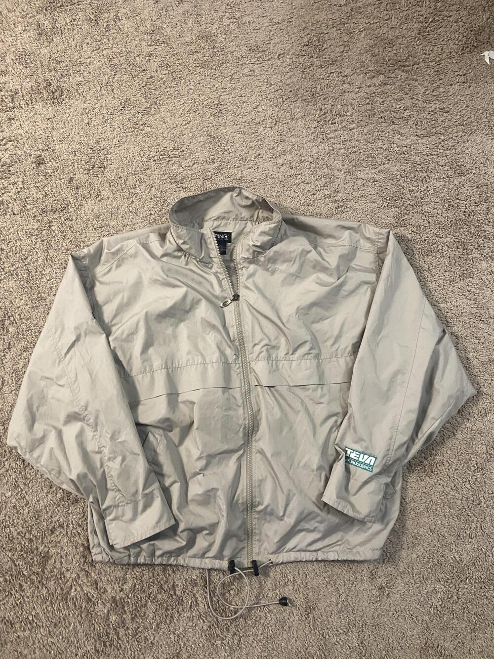 PING Jacket Mens XL Gray Lightweight Full Zip Windbreaker Golf Teva Neuroscience